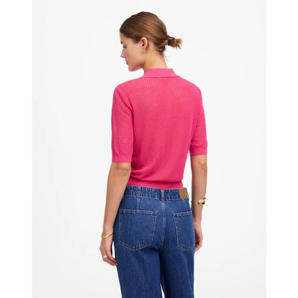 NWT Madewell Short-Sleeve Polo Sweater Tee - Picture 12 of 12